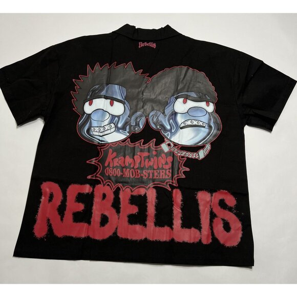 Rebellis Button Front Shirt in Black - Picture 6 of 6
